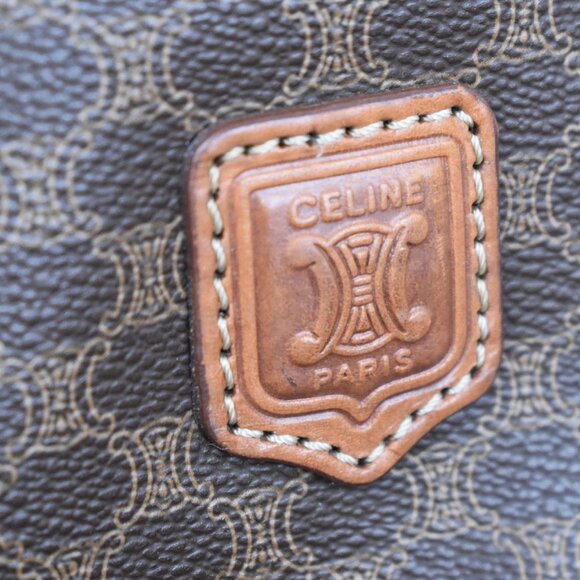 CELINE Logo Macadam Pattern Shoulder Tote Bag PVC Leather Brown GHW 62KB209 - Picture 12 of 15